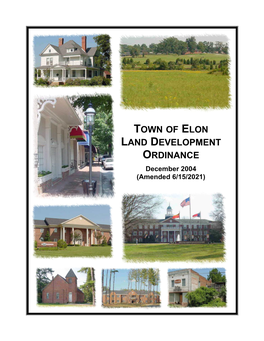 TABLE of CONTENTS – Town of Elon Land Development Ordinance