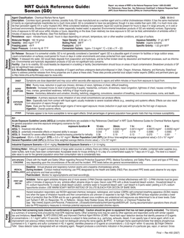 Nerve Agent Tables