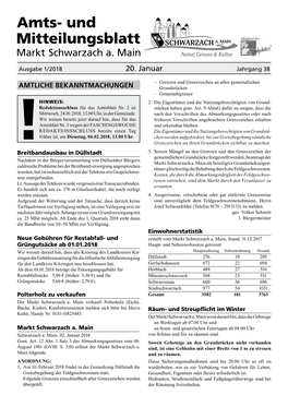 Amts- Und Mitteilungsblatt Markt Schwarzach A