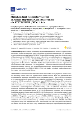 Mitochondrial Respiratory Defect Enhances Hepatoma Cell Invasiveness Via STAT3/NFE2L1/STX12 Axis