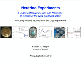 Neutrino Experiments 15 20 Reference Geo "E [8]