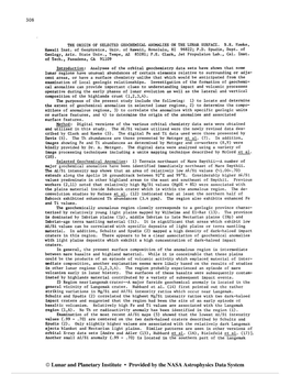 O Lunar and Planetary Institute Provided by the NASA Astrophysics Data System GEOCHEMICAL ANOMALIES