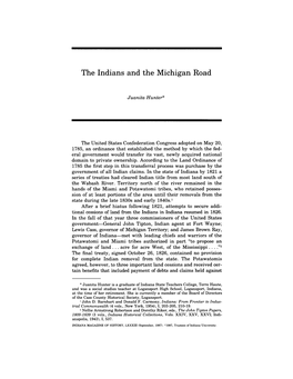 The Indians and the Michigan Road