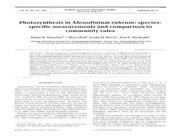 Photosynthesis in Mesodinium Rubrum: Species- Specific Measurements and Comparison to Community Rates