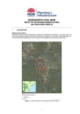 WARKWORTH COAL MINE WEST PIT EXTENSION MODIFICATION (DA 300-9-2002-I MOD 6)