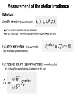 Measurement of the Stellar Irradiance F