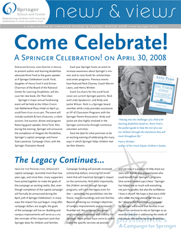 Anne Ford As the Guest Speaker Sion and to Raise Funds for Scholarships at a Springer Celebration! 2008