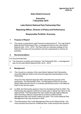 Lake District National Park Partnership Plan