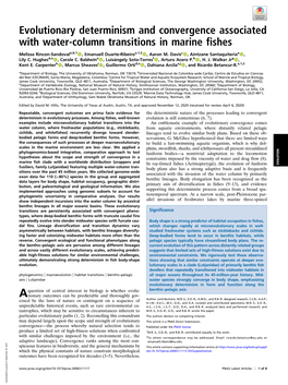 Evolutionary Determinism and Convergence Associated with Water-Column Transitions in Marine Fishes