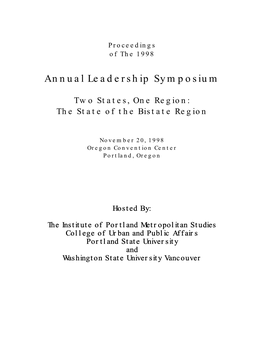 1998 Annual Leadership Symposium Proceedings