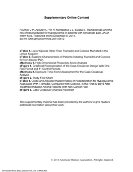 Tramadol Use and the Risk of Hospitalization for Hypoglycemia in Patients with Noncancer Pain