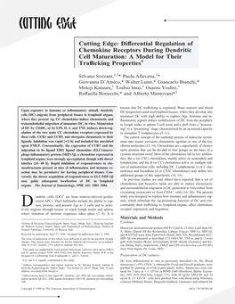 A Model for Their Trafficking Chemokine Receptors During Dendritic