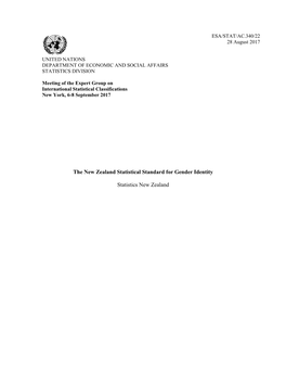 The New Zealand Statistical Standard for Gender Identity