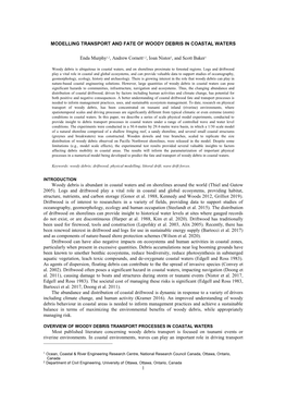 1 Modelling Transport and Fate of Woody Debris In