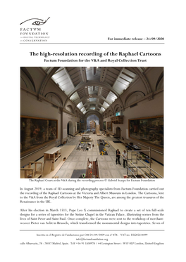The High-Resolution Recording of the Raphael Cartoons Factum Foundation for the V&A and Royal Collection Trust