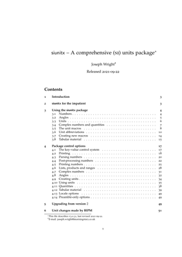 Siunitx – a Comprehensive (Si) Units Package∗