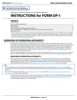 FMCSA Form OP-1