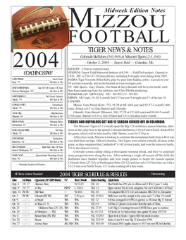 2003 FB Game Notes