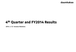 4Th Quarter and FY2014 Results