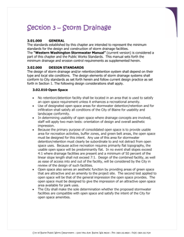 Section 3 – Storm Drainage