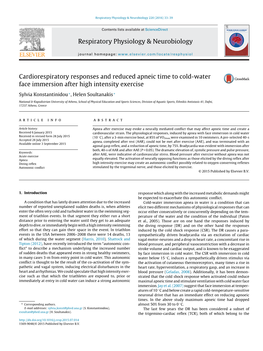 Cardiorespiratory Responses and Reduced Apneic Time to Cold-Water