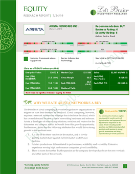 Equity Research Report | 7/24/19