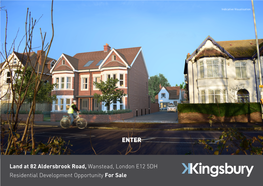 Land at 82 Aldersbrook Road, Wanstead, London E12 5DH Residential Development Opportunity for Sale