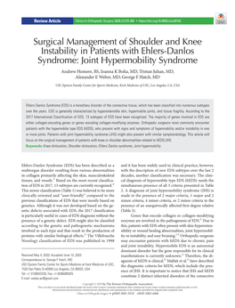 Surgical Management of Shoulder and Knee Instability in Patients With