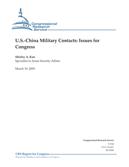 US-China Military Contacts