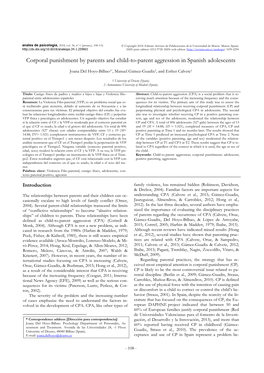 Corporal Punishment by Parents and Child-To-Parent Aggression in Spanish Adolescents