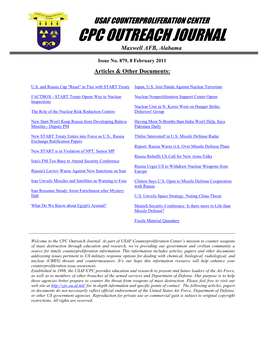 USAF Counterproliferation Center CPC Outreach Journal #879