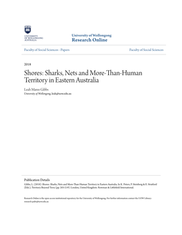 Sharks, Nets and More-Than-Human Territory in Eastern Australia Leah Maree Gibbs University of Wollongong, Leah@Uow.Edu.Au