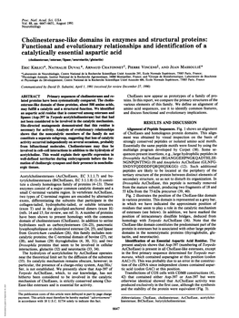 Cholinesterase-Like Domains in Enzymes and Structural Proteins