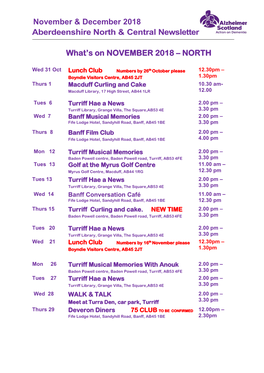 November & December 2018 Aberdeenshire North & Central