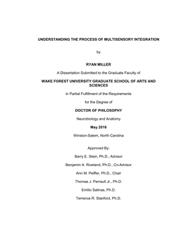 Understanding the Process of Multisensory Integration