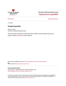 Surgical Parotitis