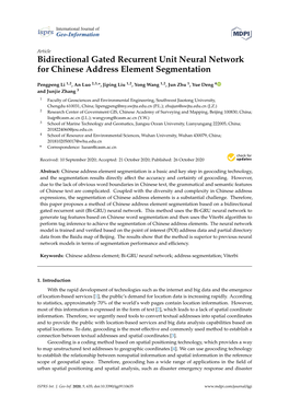 Bidirectional Gated Recurrent Unit Neural Network for Chinese Address Element Segmentation