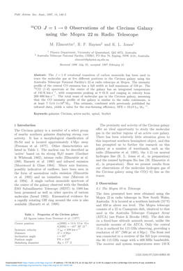 0 Observations of the Circinus Galaxy Using the Mopra 22 Ill Radio Telescope