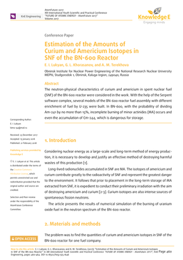 Estimation of the Amounts of Curium and Americium Isotopes in SNF of the BN-600 Reactor E