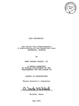 Bay Street Area Redevelopment/ a Restructuring of the Waterfront Area BRUNSWICK, GEORGIA