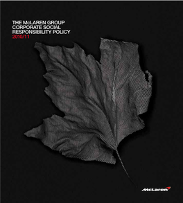 THE Mclaren GROUP CORPORATE SOCIAL RESPONSIBILITY POLICY 2010/11