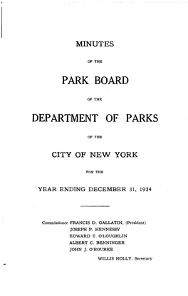 Park Board Department of Parks