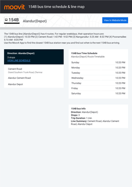 154B Bus Time Schedule & Line Route