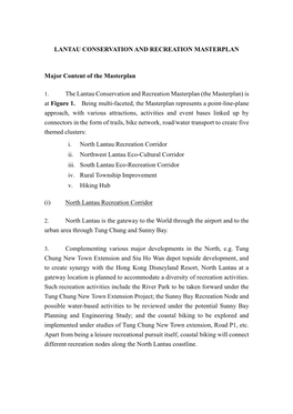 Lantau Conservation and Recreation Masterplan