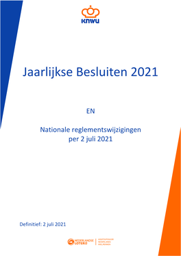 Jaarlijkse Besluiten 2021