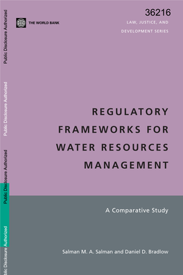 WATER RESOURCES MANAGEMENT Public Disclosure Authorized a Comparative Study