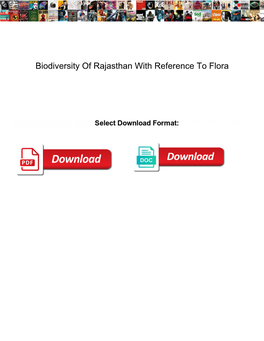 Biodiversity of Rajasthan with Reference to Flora