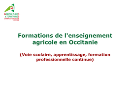 Formations De L'enseignement Agricole En Occitanie