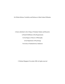 On Within-Defense Variability and Defenses in Male Federal Offenders