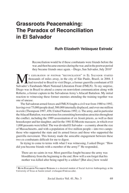 Grassroots Peacemaking: the Paradox of Reconciliation in El Salvador